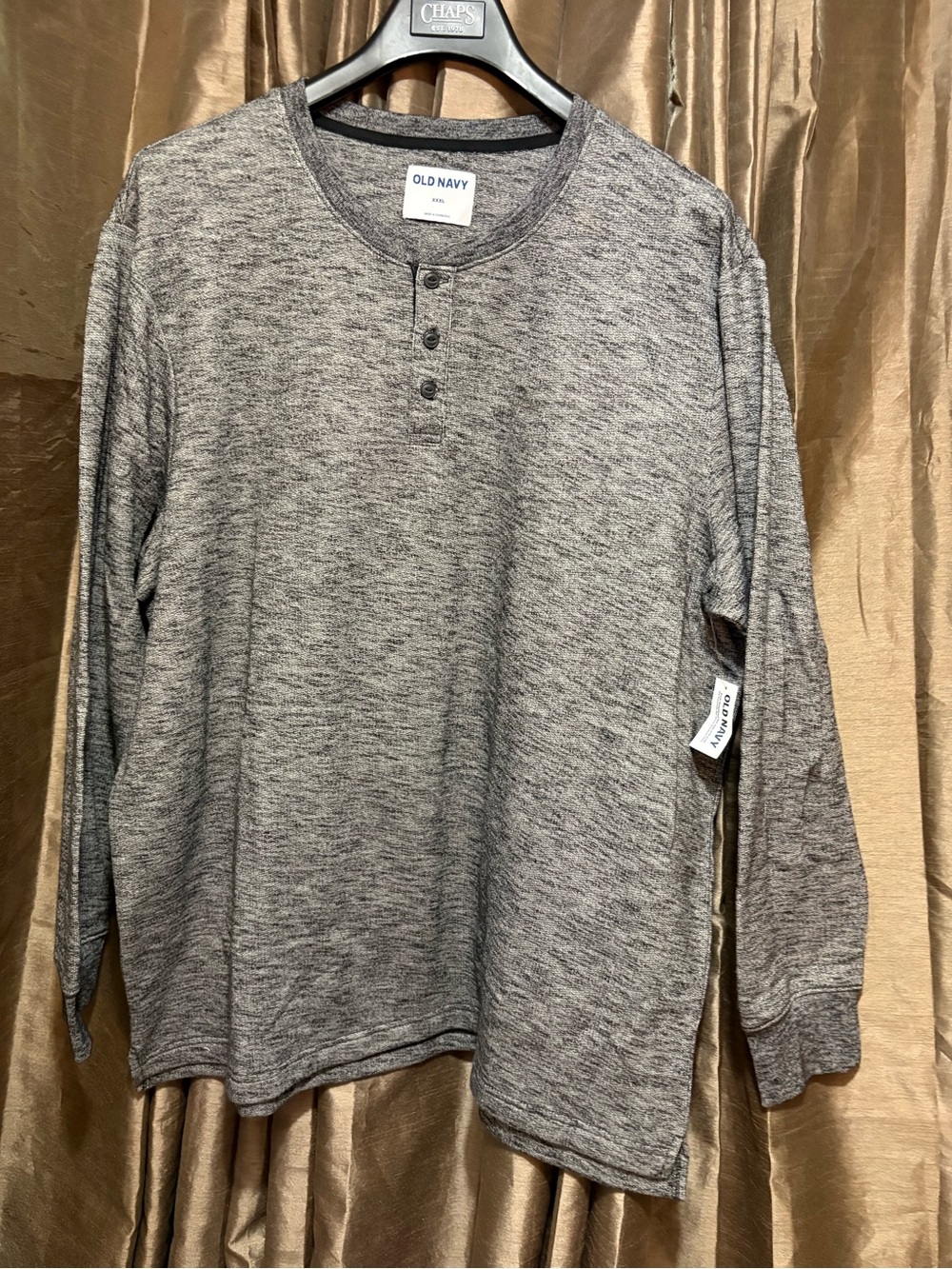 Old Navy Men's Heather Gray Henley Pullover